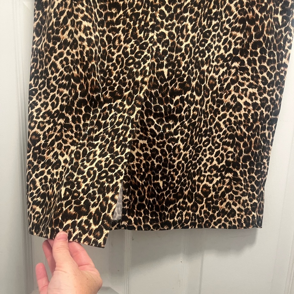 Pinup Couture Black and Leopard Print Midi Skirt - Picture 9 of 11